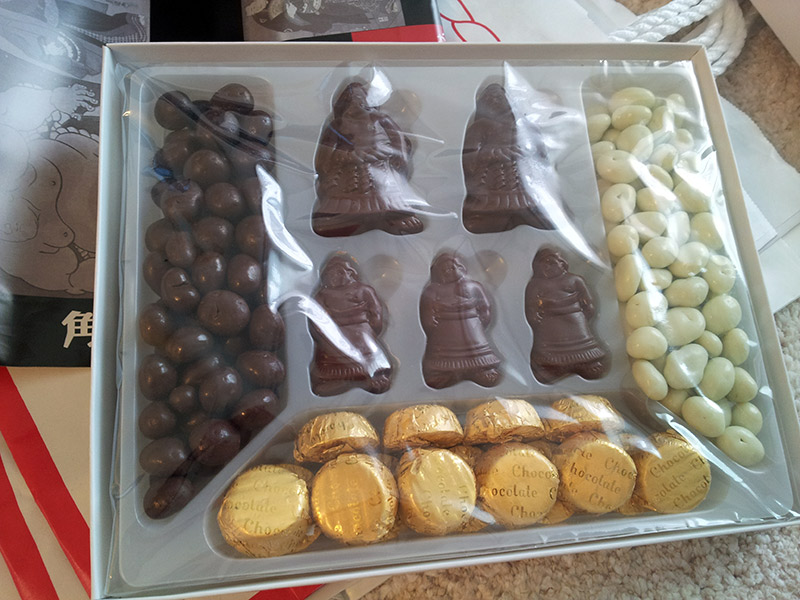 wretler-shaped chocolates and assorted others