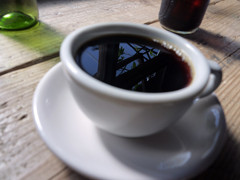 coffee cup reflection in the mug