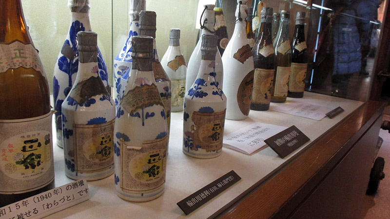 beautiful sake bottles blue and white