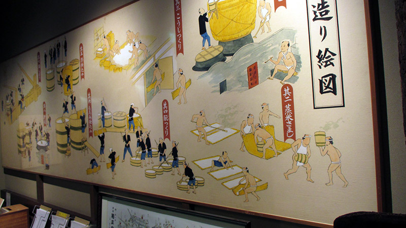 visual description of sake making in japan museum