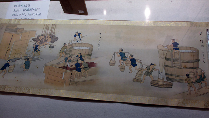 old japanese painting of sake making