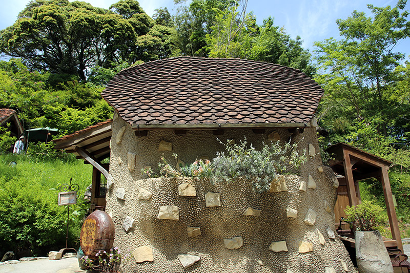 small squat building at ghibli village in japan