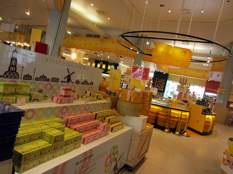 inside a cheese themed souvenir store in japan