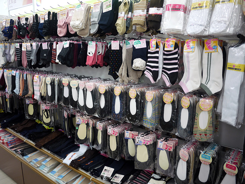 Socks in pairs hanging up