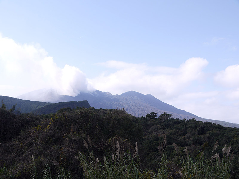 A smoking volcano on Sakurajima