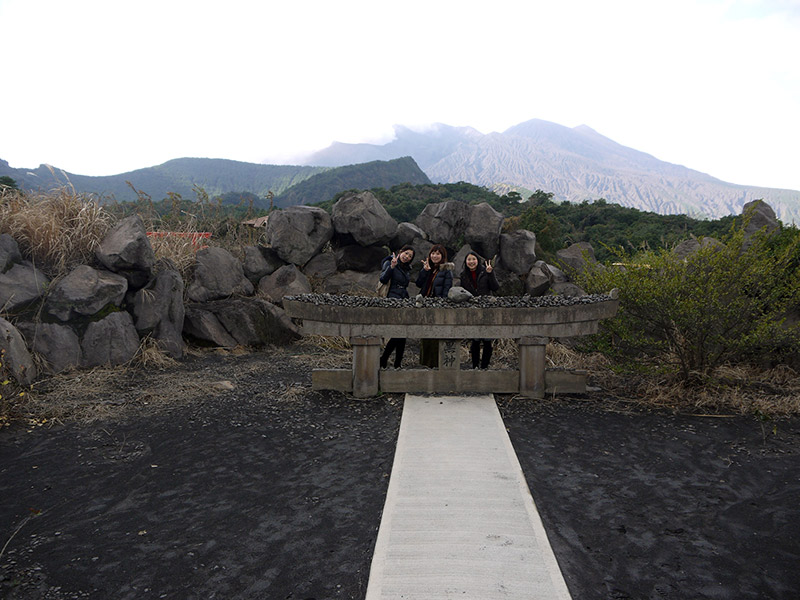 Buried torii gate at Sakurajima