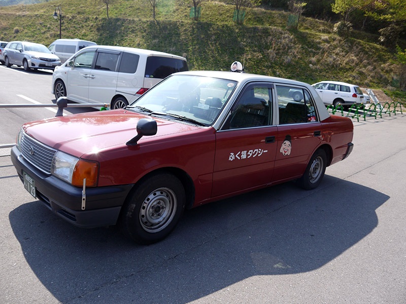 Japanese red taxi cab