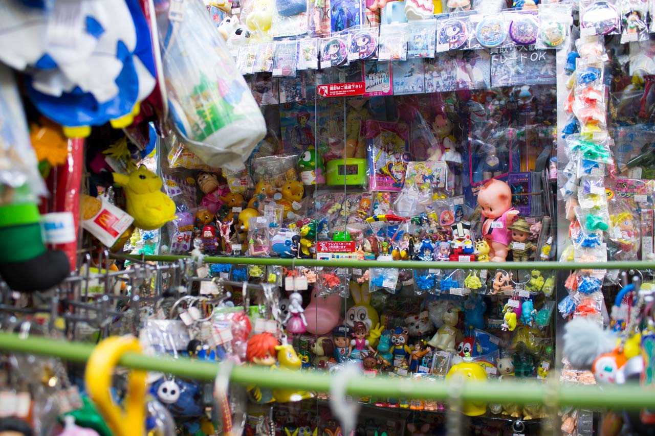 center rack of japanese toys at gaocchi tokyo