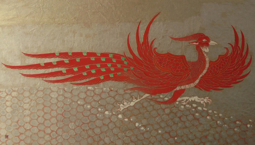 drawing of suzakudo phoenix