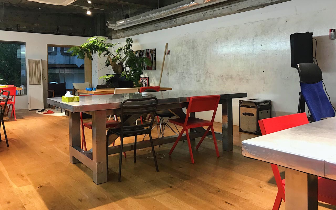 tables inside the snack tokyo coworking space