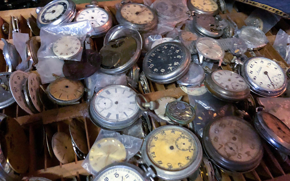 pile of clocks