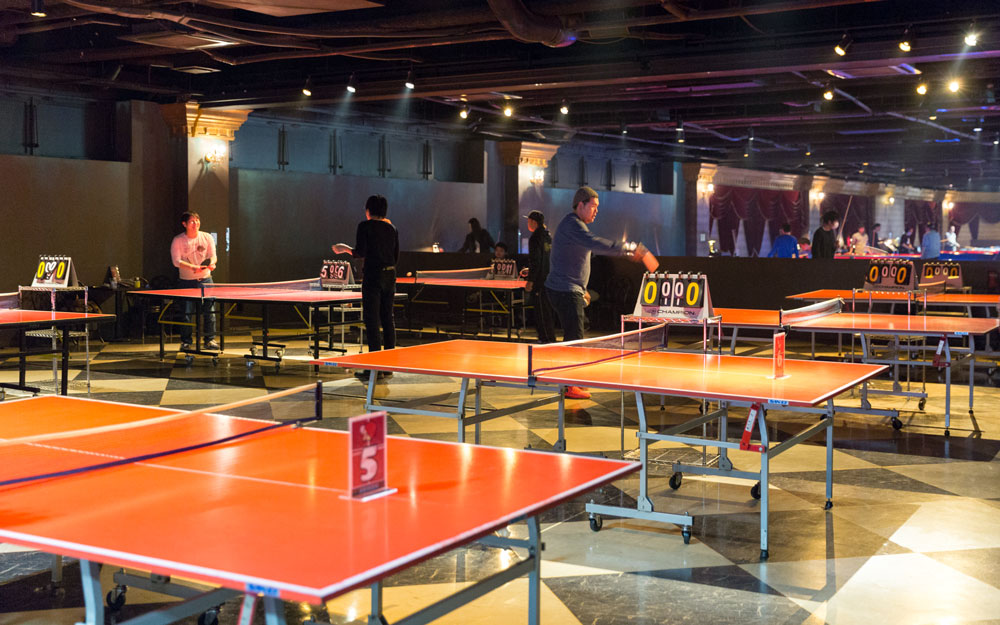 ping pong tables inside anata no warehouse