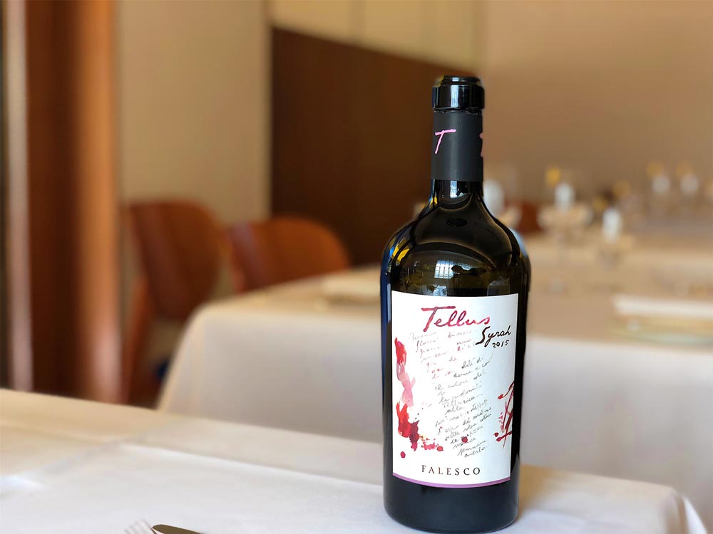 a bottle of wine at an italian restaurant