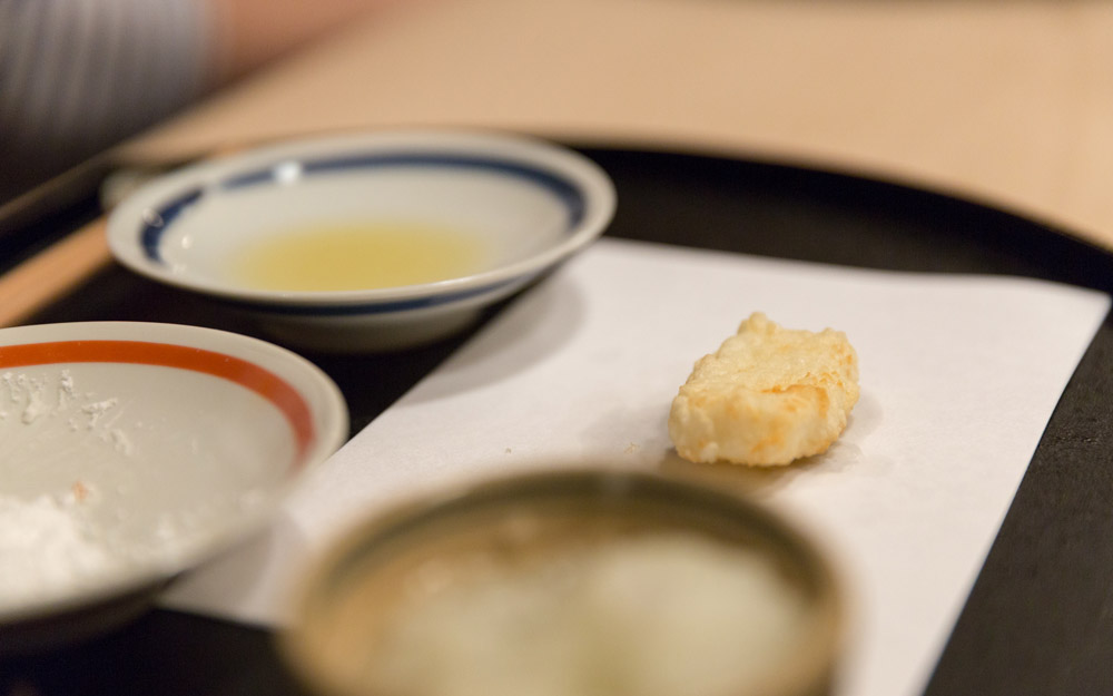 squid tempura at nanachome kyoboshi