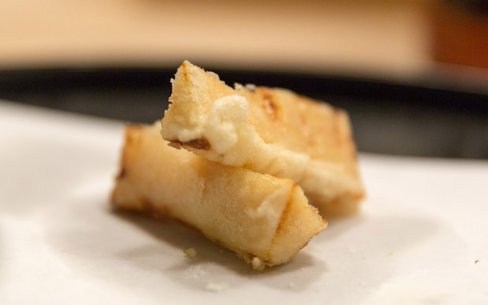 bamboo shoot tempura made at expensive restaurant in japan