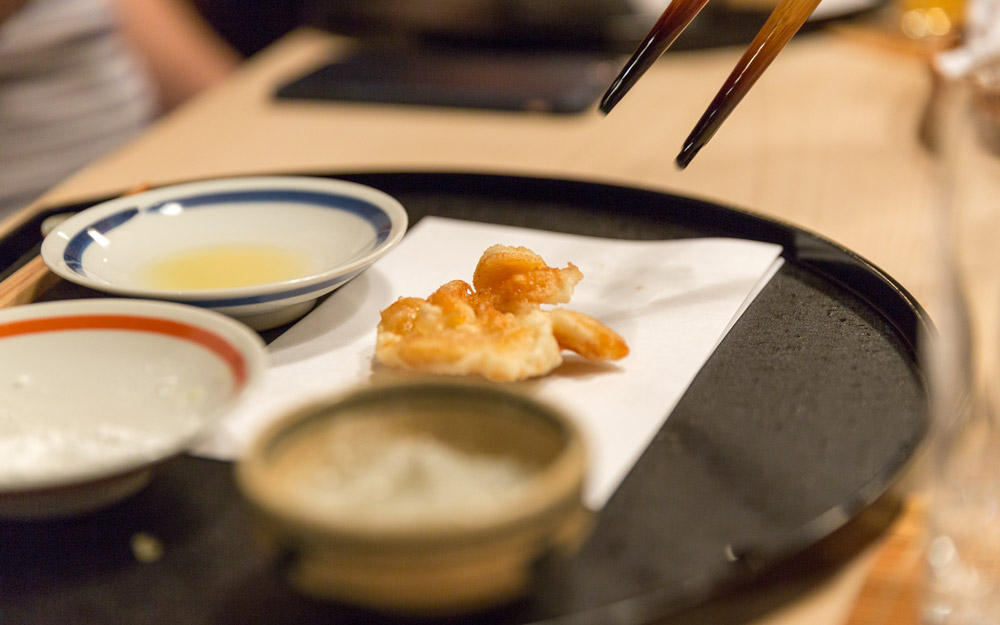 shrimp tempura made by master chef sakakibara