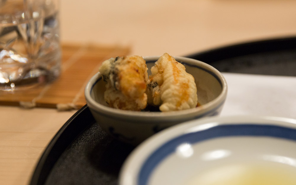 stone fish dish made at expensive restaurant in Japn