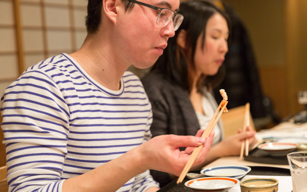 tofugu team eating expensive tempura