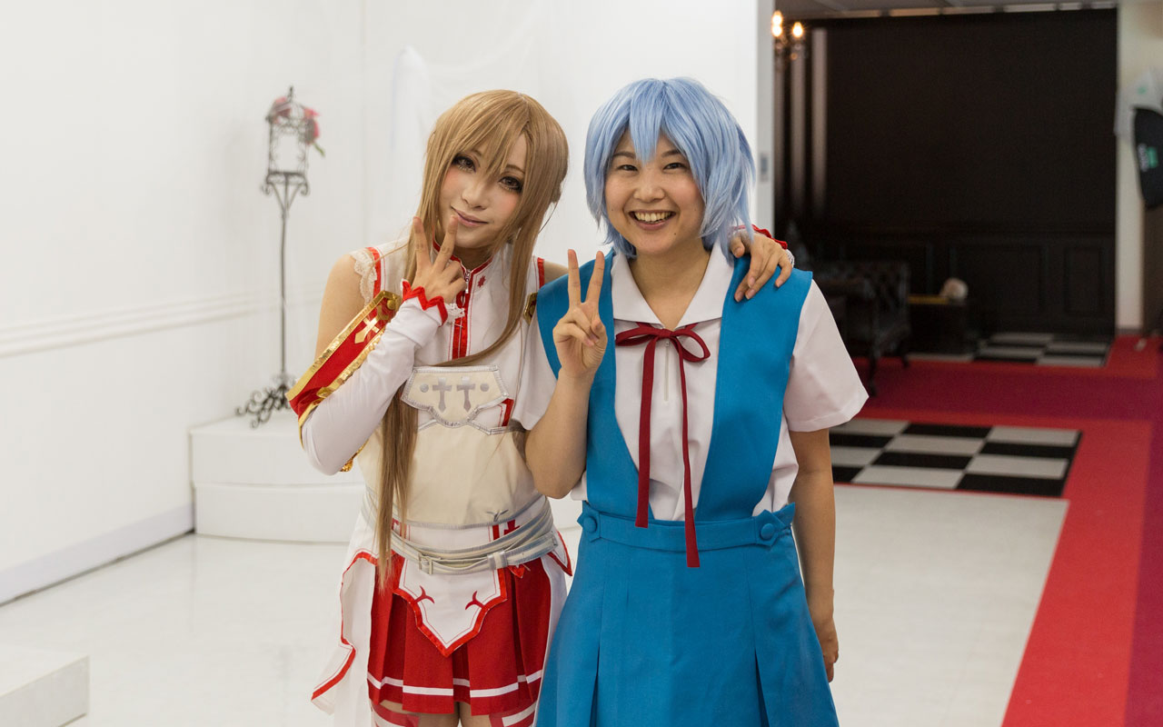 two women in cosplay at studio crown