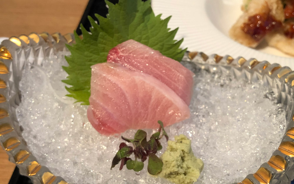 sashimi on ice served in japan