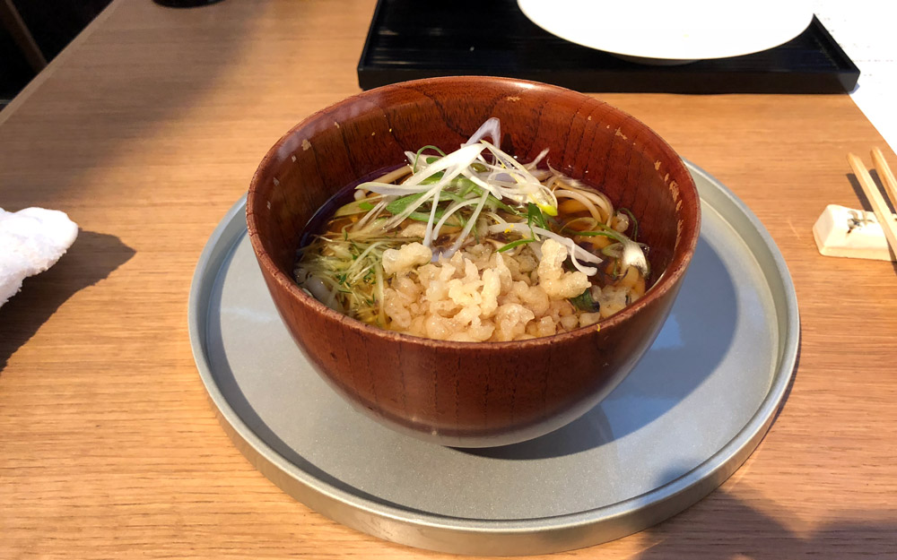 udon soup served at iron chef restaurant in tokyo