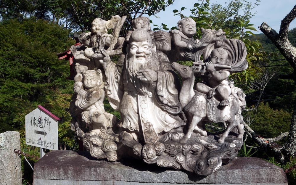 large statue of lucky gods