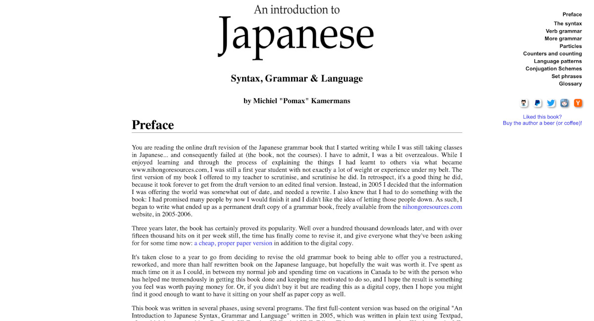 an introduction to japanese syntax grammar and language by michiel pomax kamermans