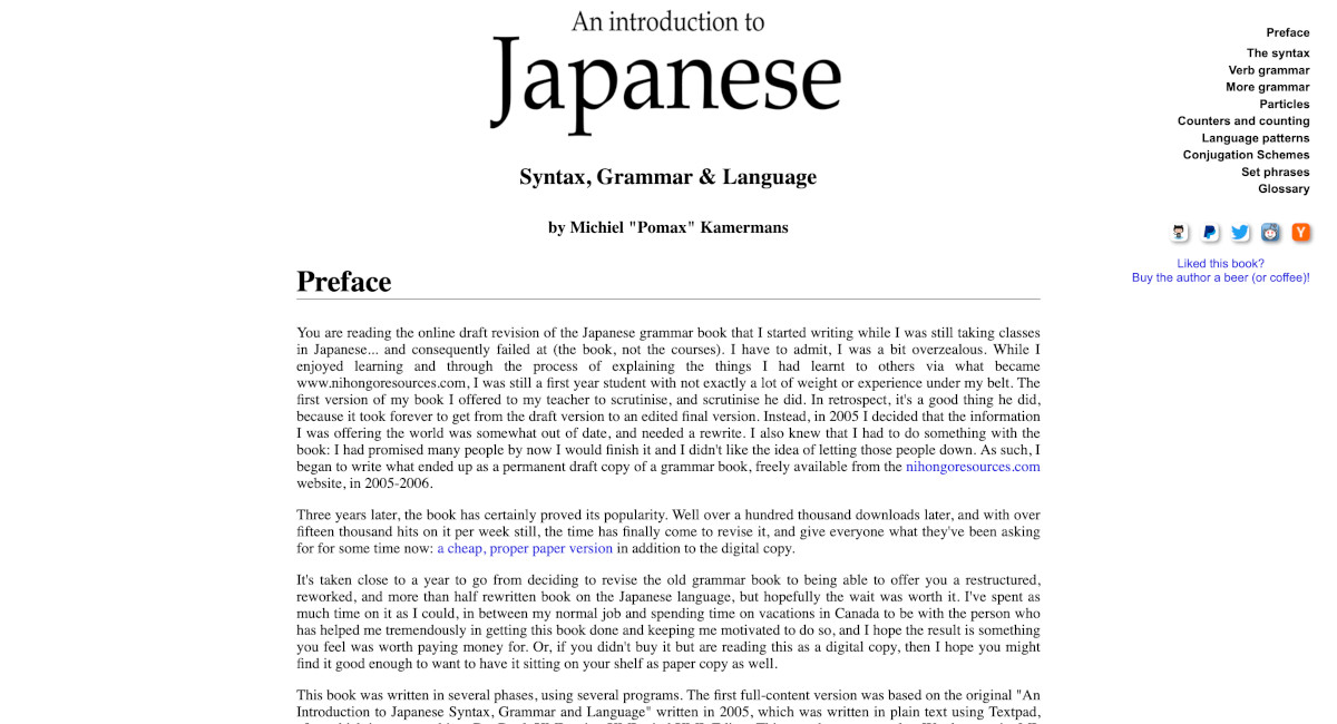 An Introduction to Japanese Syntax, Grammar & Language by Michiel